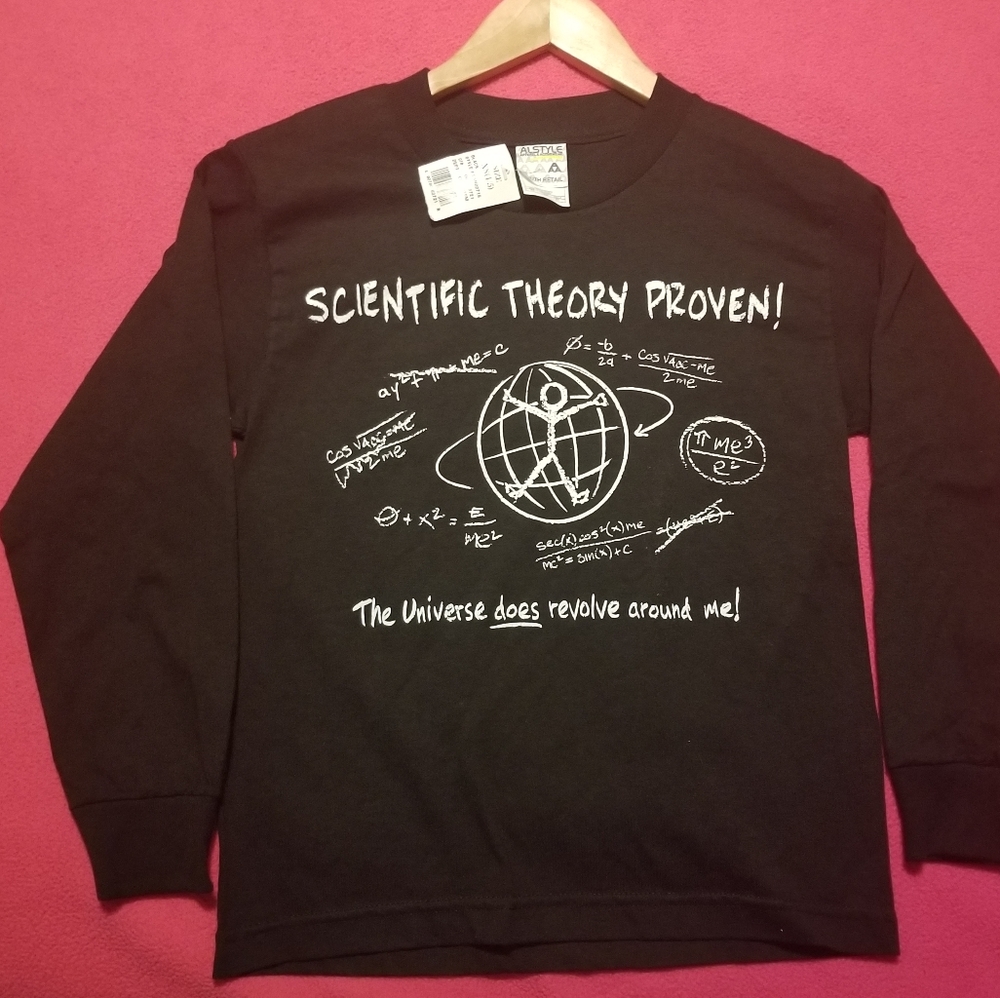Gildan Kids Black Long Sleeve Tee with Scientific Graphic